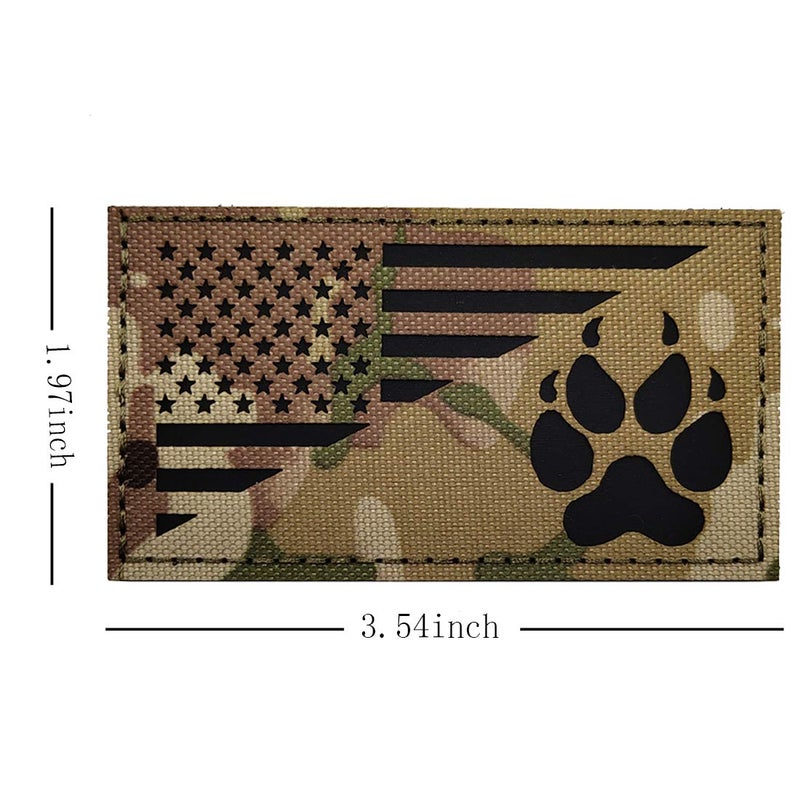 ODSP Reflective K9 Dog Handler Patches, K-9 USA Flag Tactical Military Appliques with Hook and Loop Fastener Backing for Medium and Large Animal Vests Harnesses - Image 2